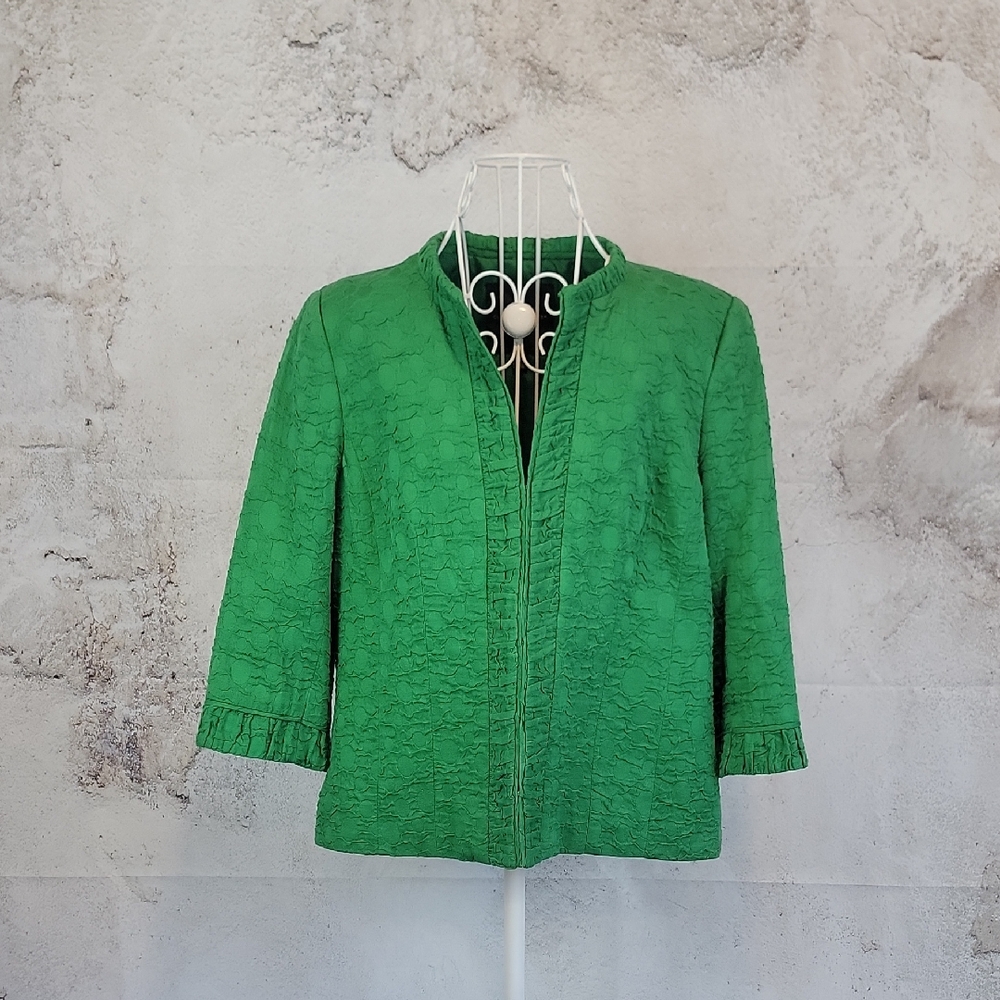 Classiques Entier by Atelier Emerald Green Textured Jacket Womens Size L